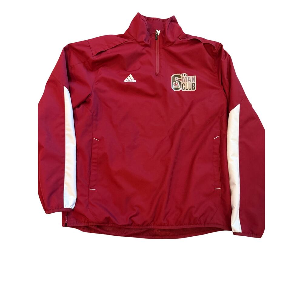 Adidas Aggies 6th Man Club Quarter Zip Pullover Jacket Red White Men’s Mediu